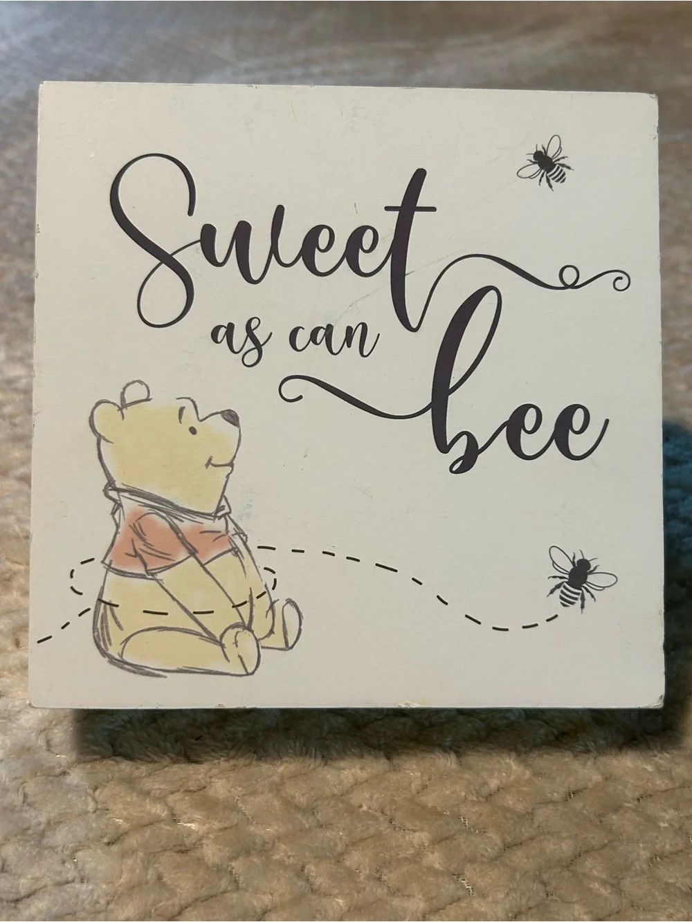 Disney Yellow 'Sweet as Can Bee' Decorative Bucket and Wall Plaque
